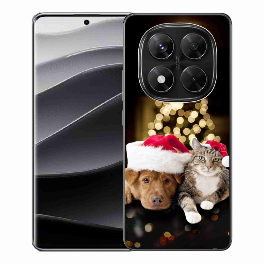 Gél borítás mmCase a Xiaomi Redmi Note 14 Pro 5G/Poco X7 5G - Karácsonyi kutya és macska számára