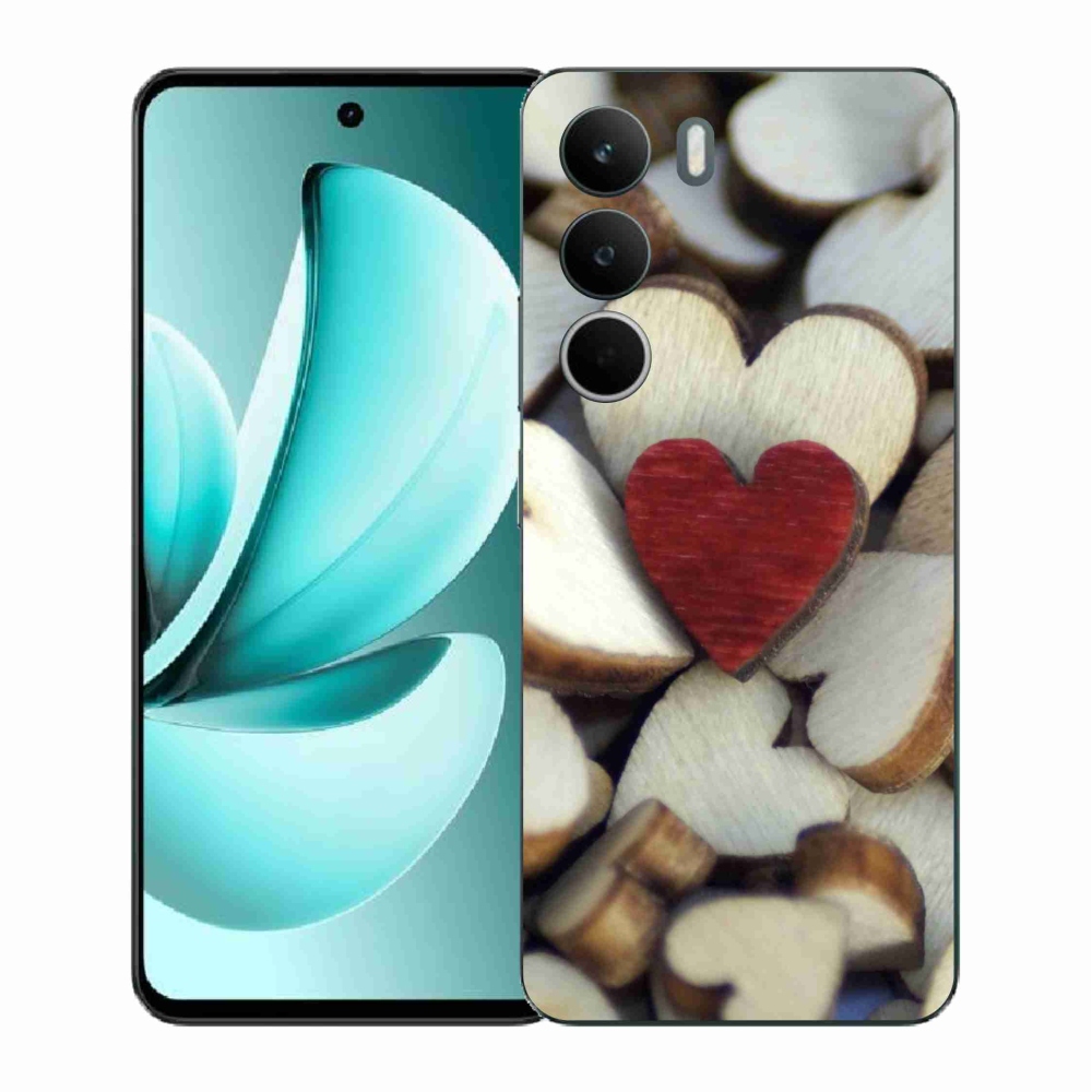 Gél borítás mmCase a Realme C71 készülékhez - gravírozott piros szív