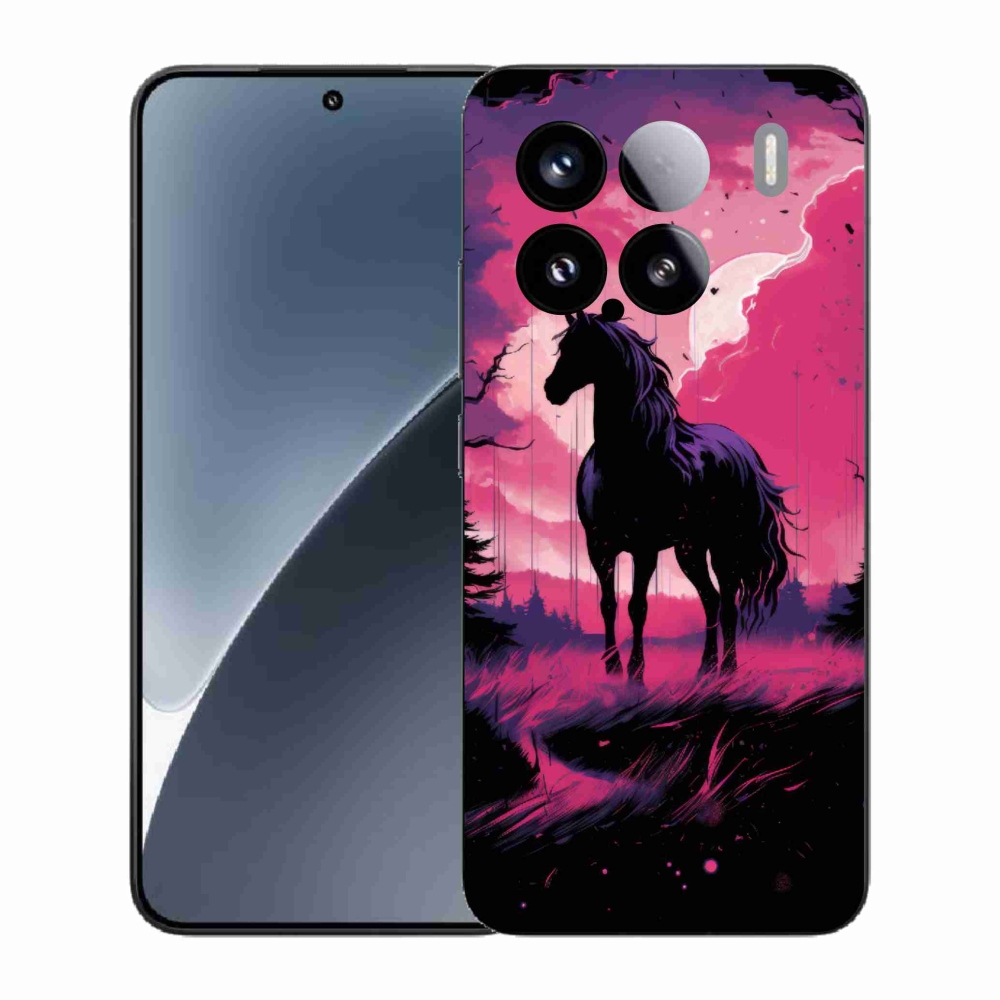 Gél borító mmCase a Xiaomi 15 - fekete rajzfilm ló 1