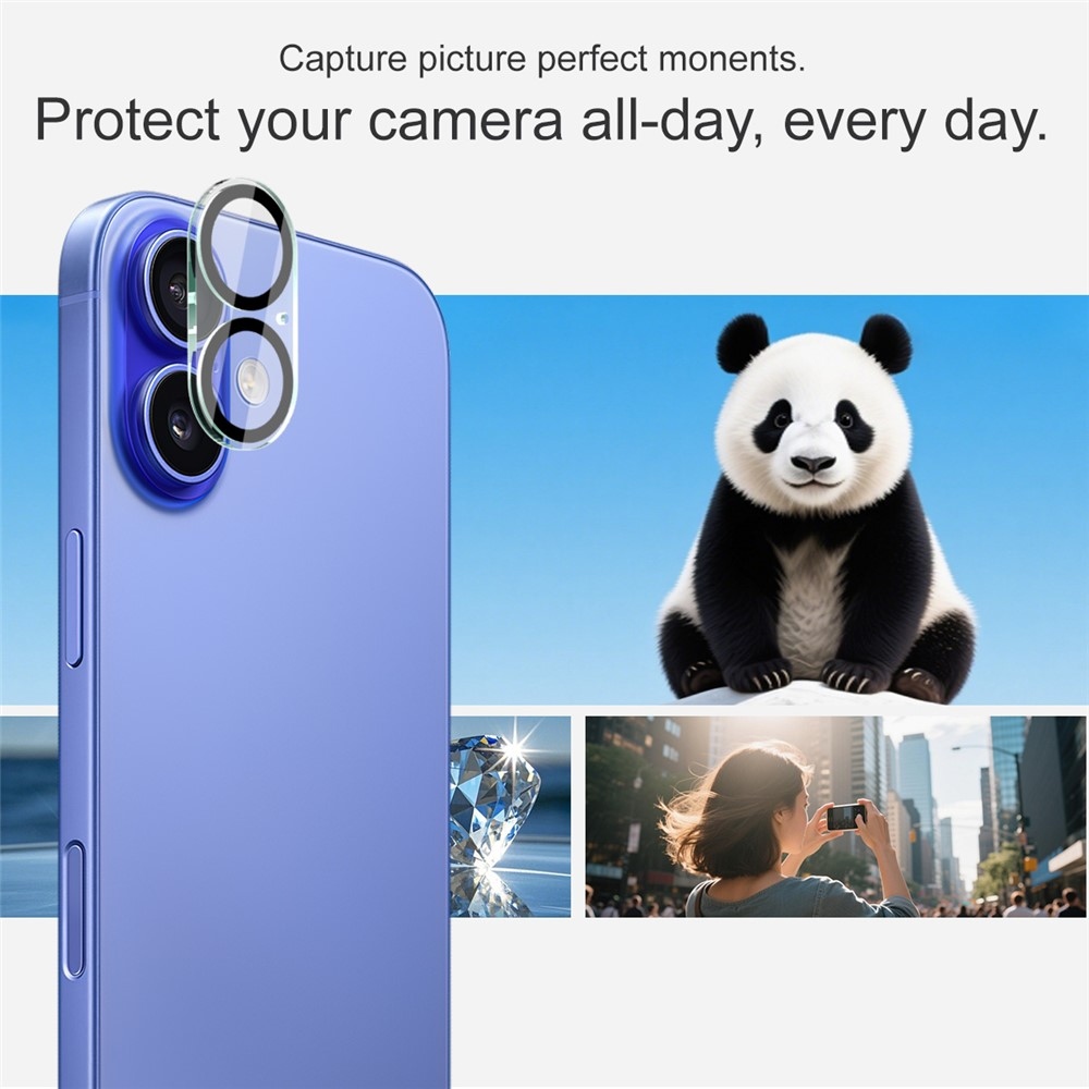 IMK kamera lencse üveg iPhone 17-hez - fekete gyűrűk