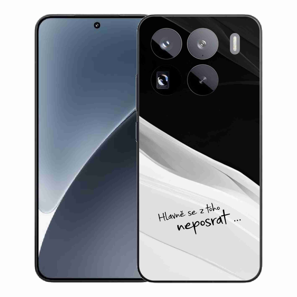 Gél borító mmCase a Xiaomi 15 Pro-hoz - vicces szöveg 13 fehér és fekete háttérrel