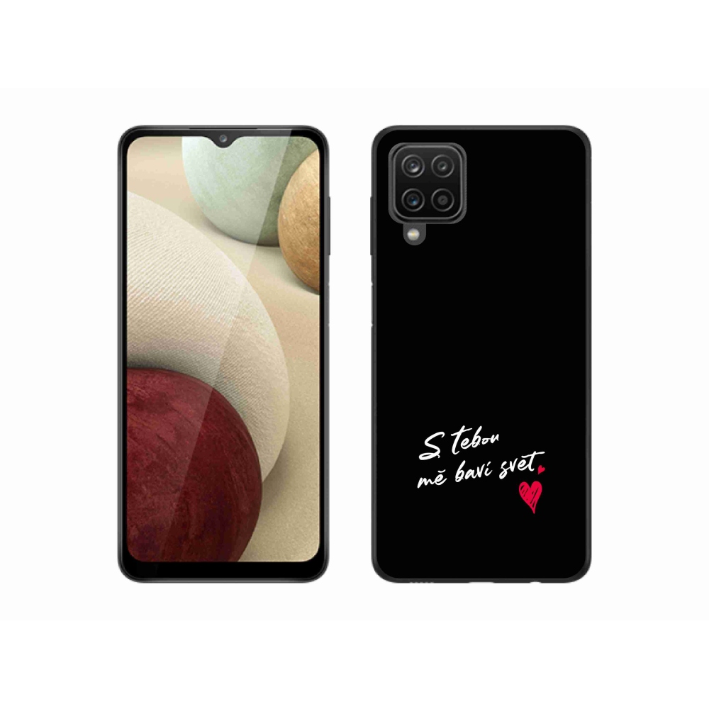 Gél borító mmCase Samsung Galaxy M12 készülékhez - text in love 1 fekete háttér