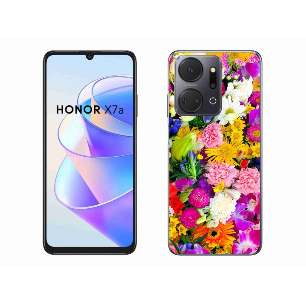 Zselés borítás mmCase a Honor X7a számára - virág 12