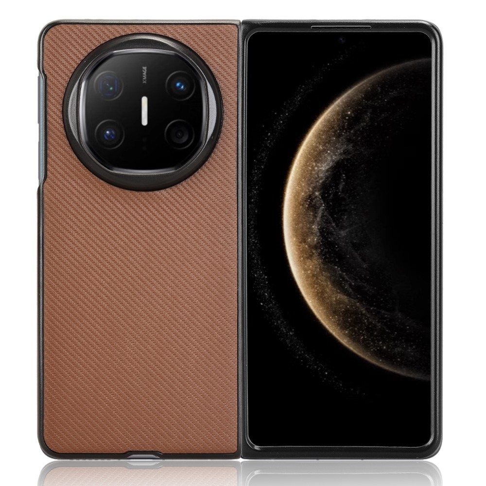 Textúrás műanyag borítás műbőrrel a Huawei Mate X6-on - barna