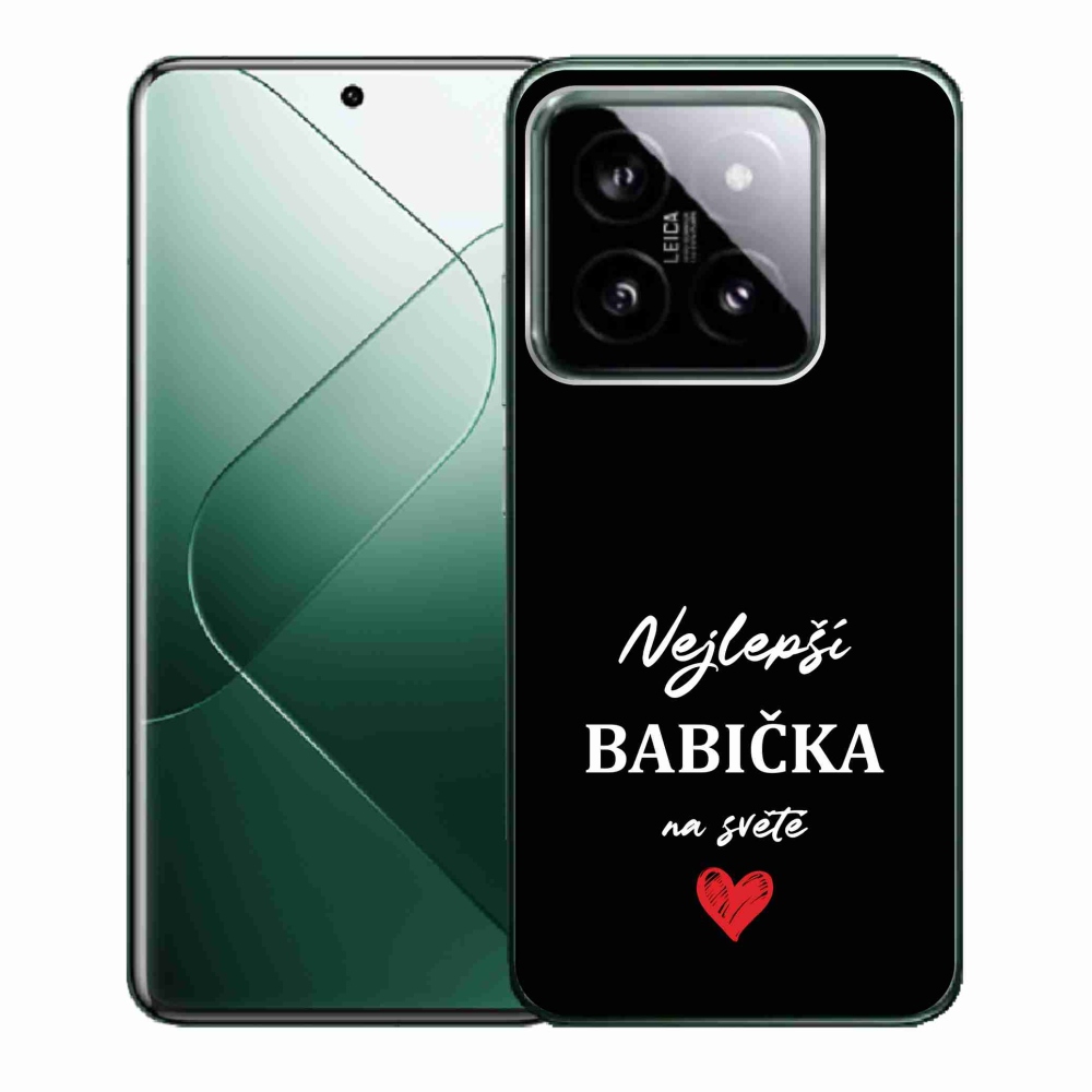 Gél borító mmCase a Xiaomi 14 - a legjobb nagymama 1 fekete háttérrel