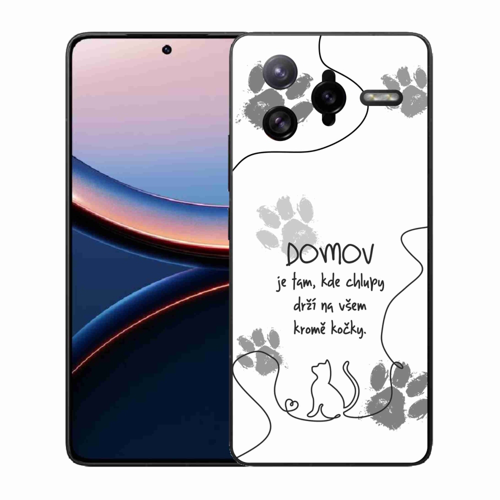 Gél borító mmCase a Xiaomi Poco F7 Ultra számára - macska motívum fehér háttérrel