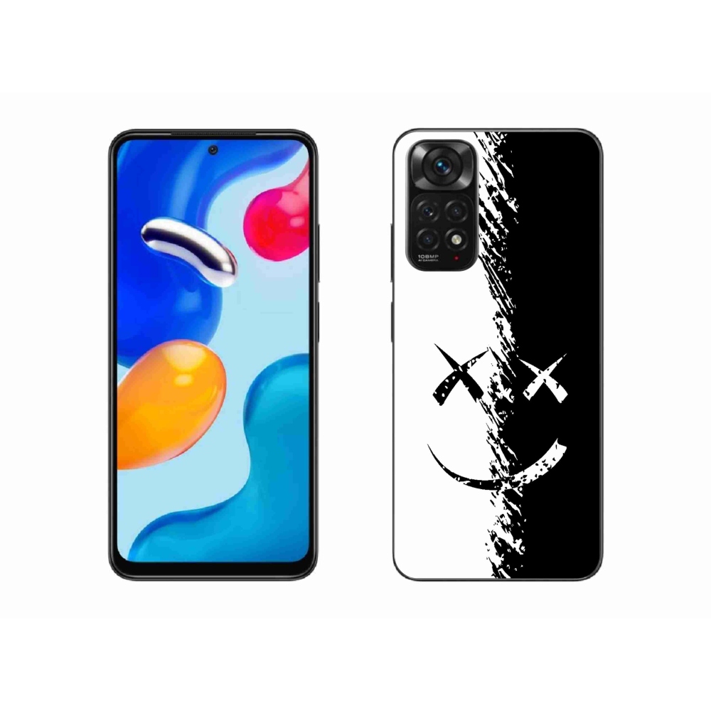 Gél borító mmCase a Xiaomi Redmi Note 11 4G-hez - fekete és fehér mosolygó
