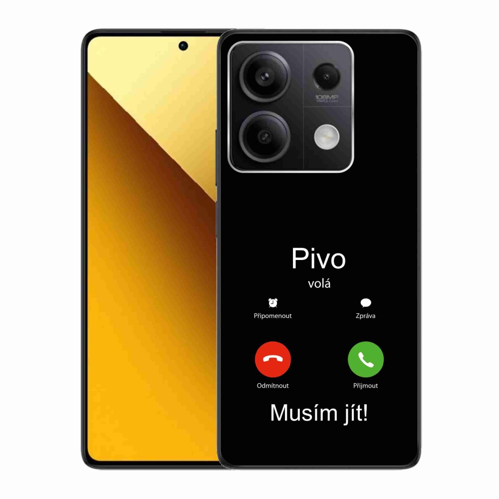 Gél borítás mmCase a Xiaomi Redmi Note 13 5G számára - sör hívások fekete háttérrel