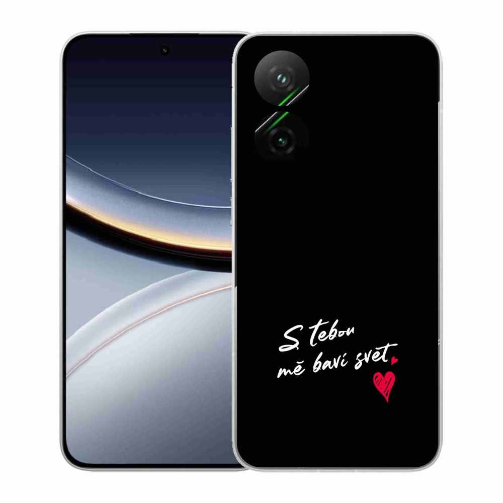 Gél borító mmCase a Xiaomi Poco F7 5G-hez - szerelmes szöveg 1 fekete háttér