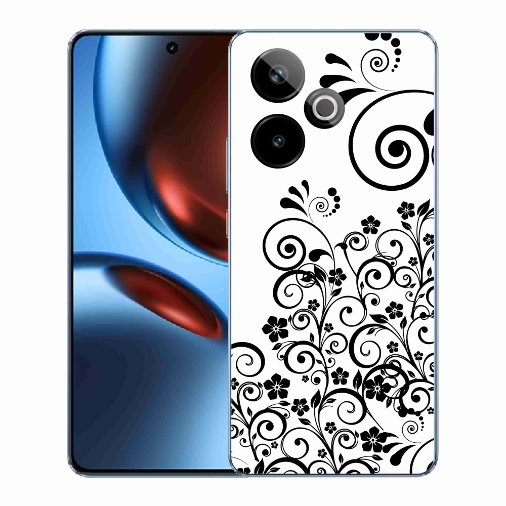 Gél borítás mmCase a Realme GT 7 5G/GT 7T 5G készülékhez - fekete és fehér virágminták