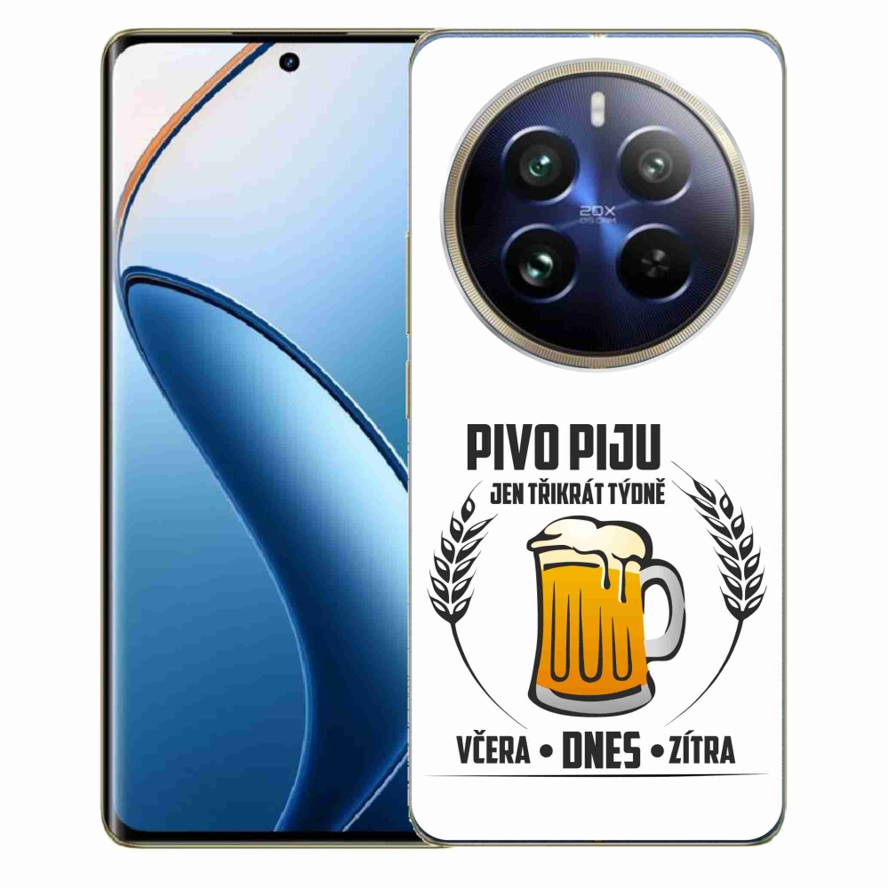 Gél borítás mmCase a Realme 12 Pro 5G/12 Pro+ 5G számára - sör motívum fehér háttérrel