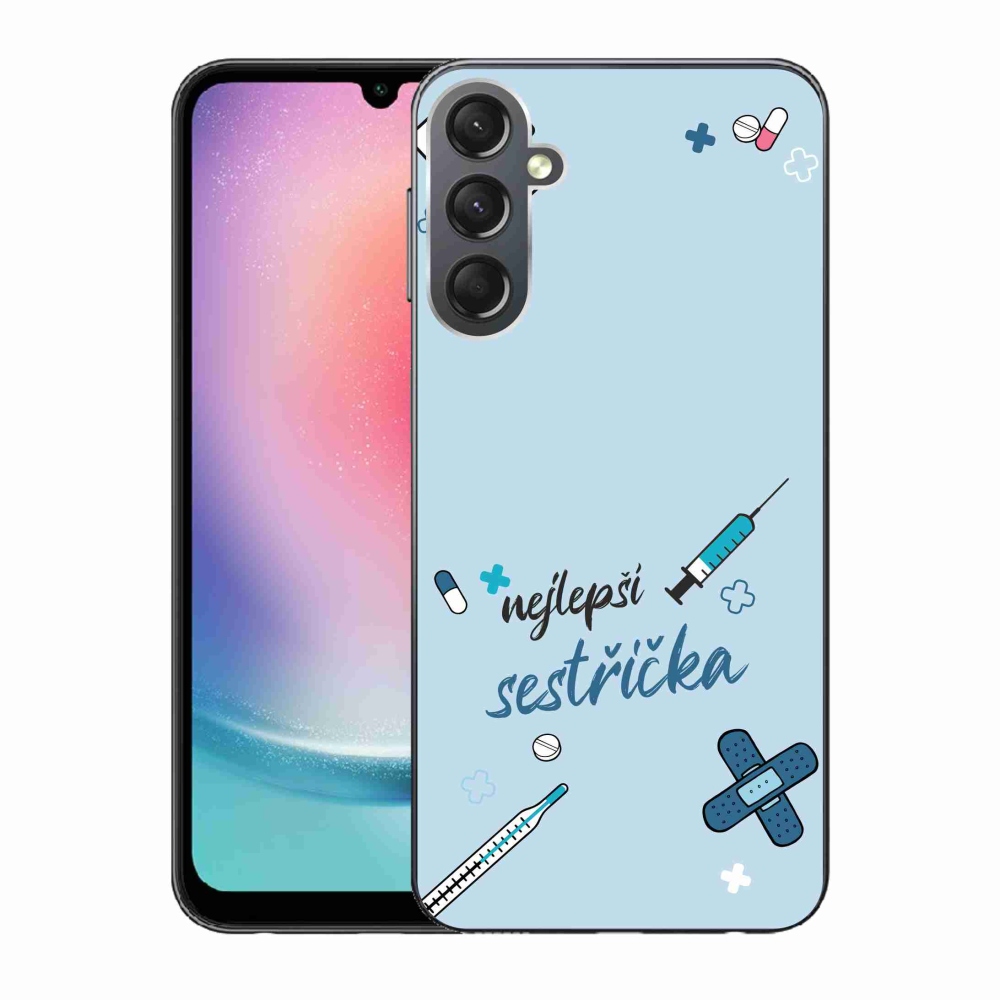 Gél borító mmCase Samsung Galaxy A24 - legjobb kishúg kék háttérrel