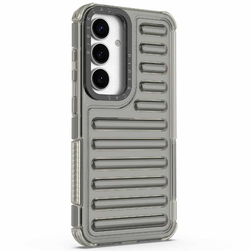 Csíkos tartós borító Samsung Galaxy S25 készülékhez - szürke