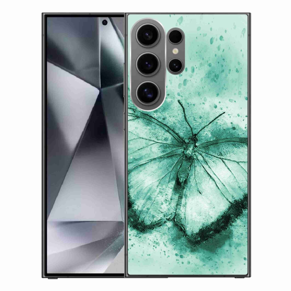 Gél tok mmCase a Samsung Galaxy S24 Ultra készülékhez - zöld pillangó