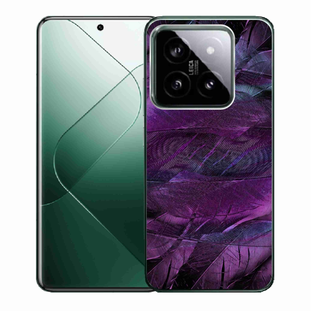 Gél borítás mmCase a Xiaomi 14-hez - lila tollak