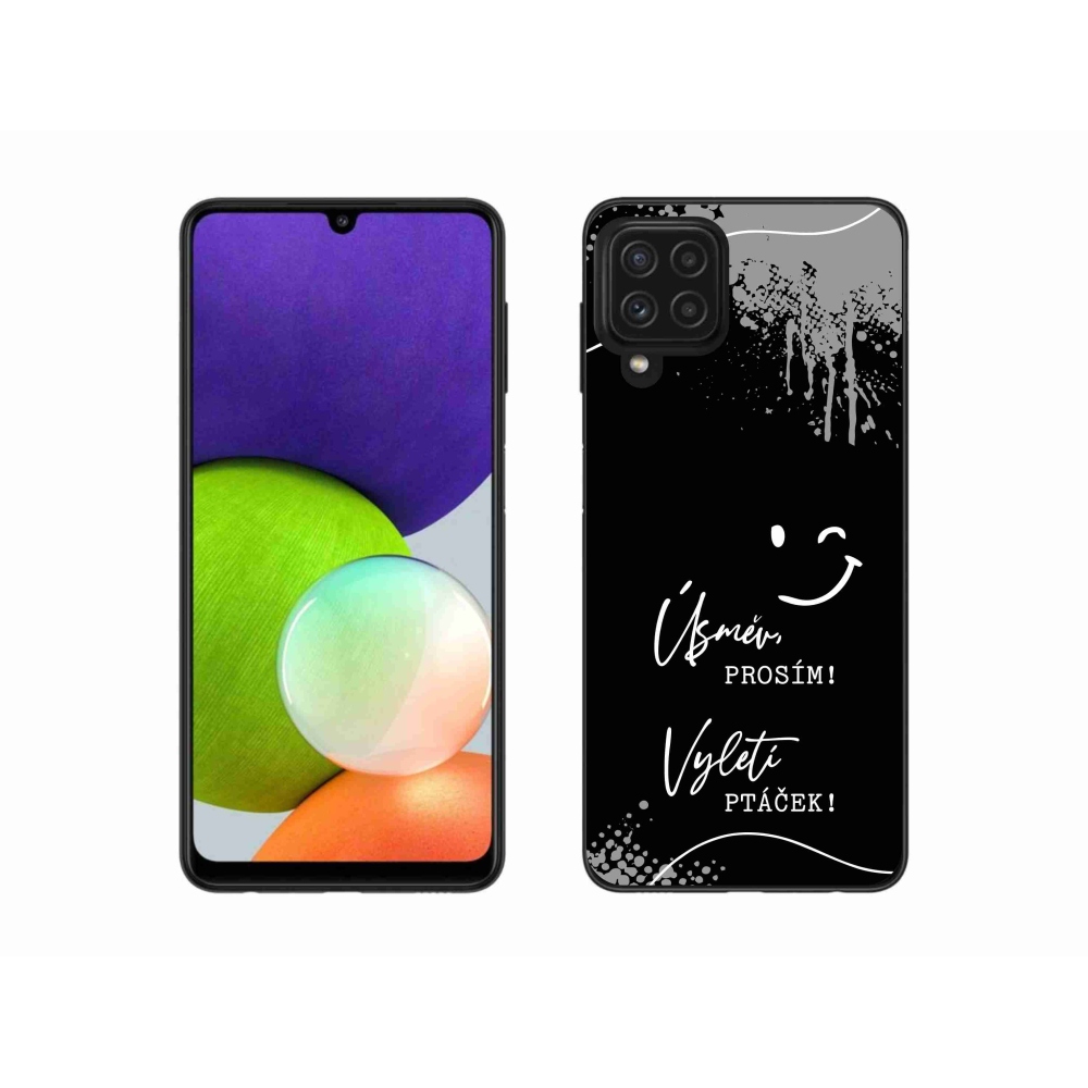 Gél borító mmCase Samsung Galaxy A22 4G - vicces szöveg 4 fekete háttérrel