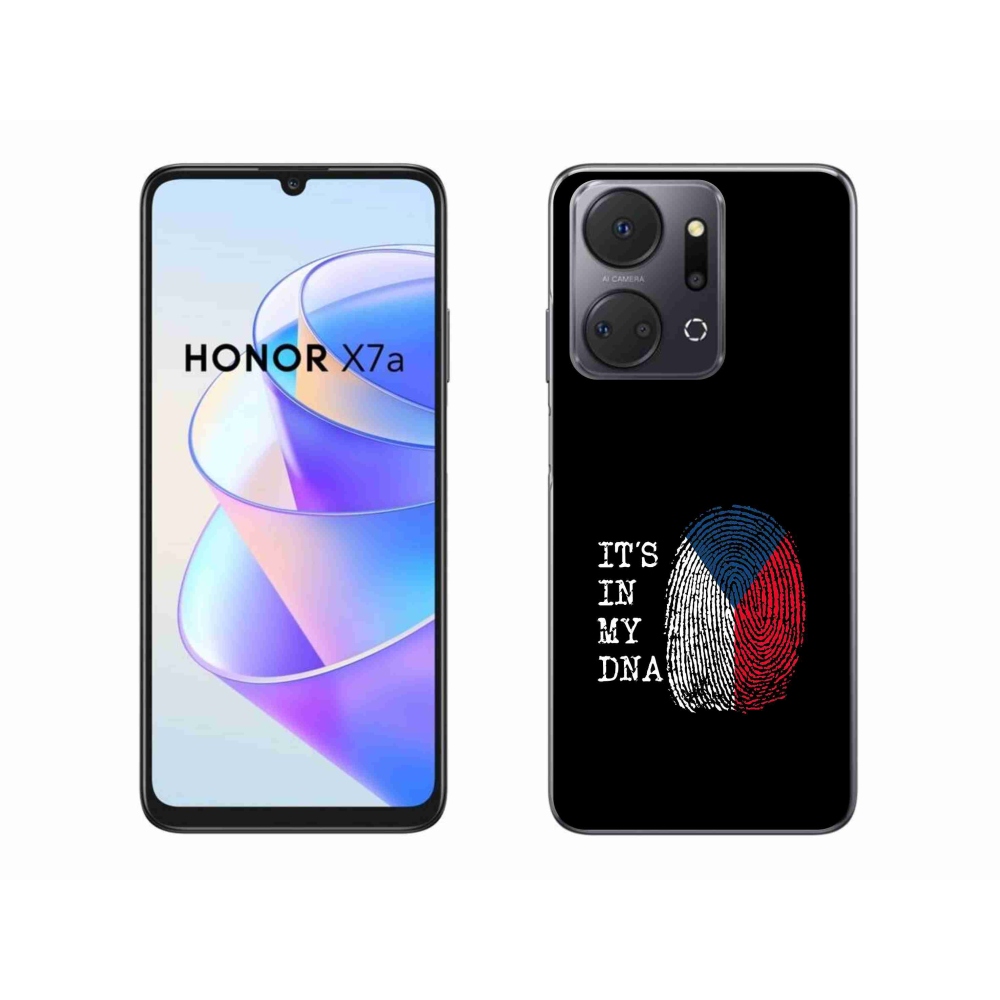 Zselés borítás mmCase a Honor X7a számára - zászlós ujjlenyomat fekete háttérrel