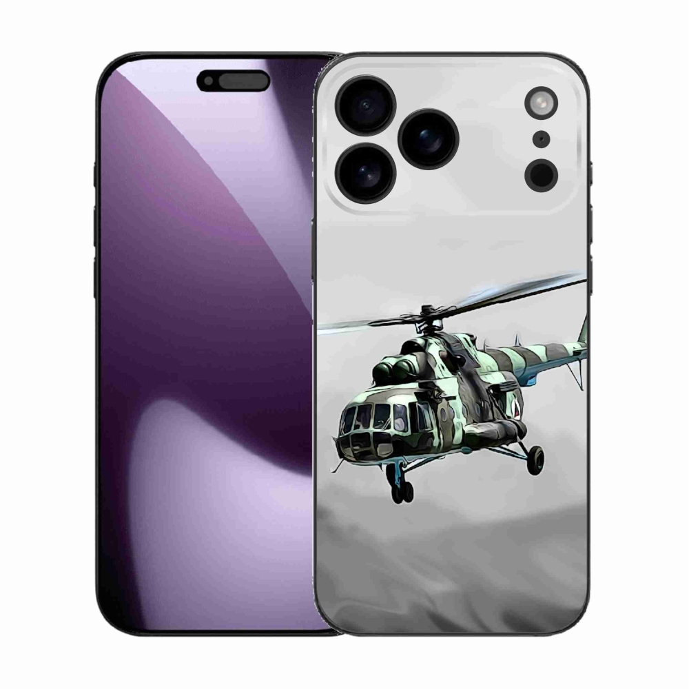 Zselés borítás mmCase iPhone 17 Pro Max készülékhez - katonai helikopter
