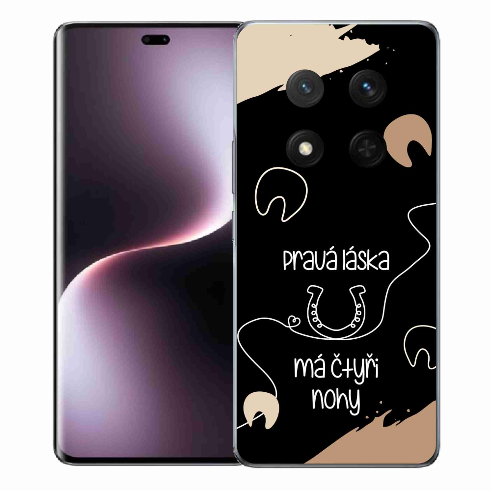 Gél borítás mmCase a Honor Magic 7 Lite 5G számára - ló motívum fekete háttérrel
