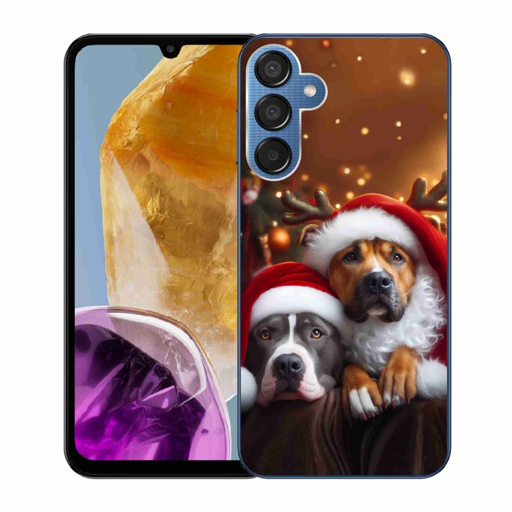 Gél borítás mmCase Samsung Galaxy M15 5G - Karácsonyi kutyák