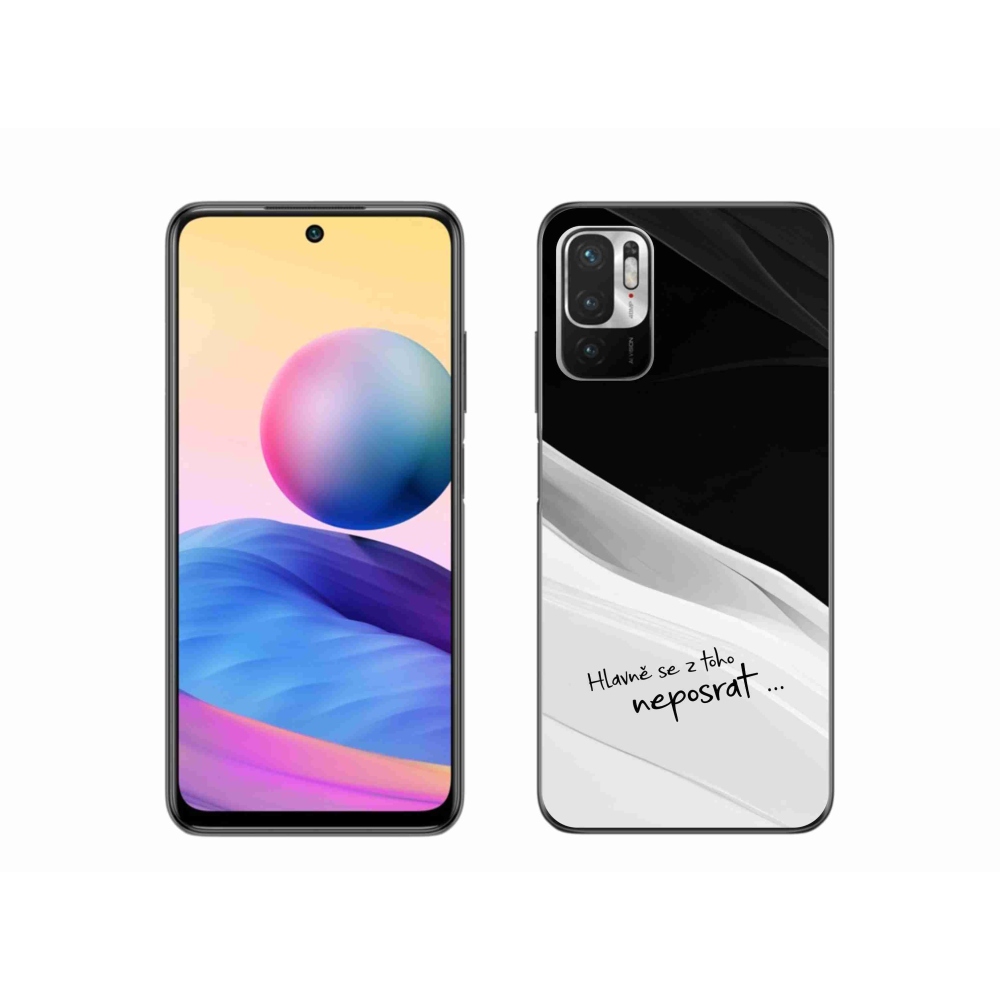 Gél borító mmCase a Xiaomi Poco M3 Pro/5G számára - vicces szöveg 13 fekete és fehér háttérrel