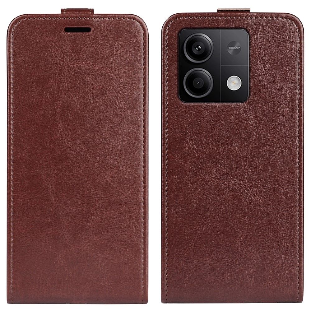 Függőleges flip tok Xiaomi Redmi Note 13 5G - barna színben