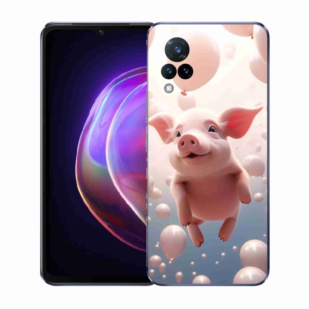 Gél borító mmCase a Vivo V21 4G/5G készülékhez - malacka lufikkal