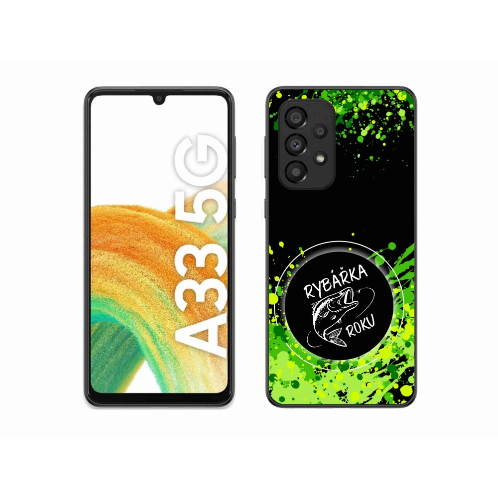 Zselés borítás mmCase Samsung Galaxy A33 5G - Az év horgásza fekete háttérrel