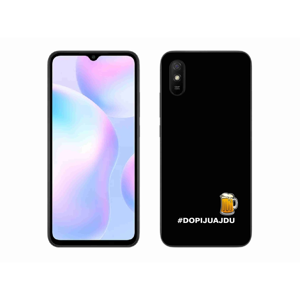 Gél borító mmCase a Xiaomi Redmi 9AT - sör motívum 1 fekete háttérrel