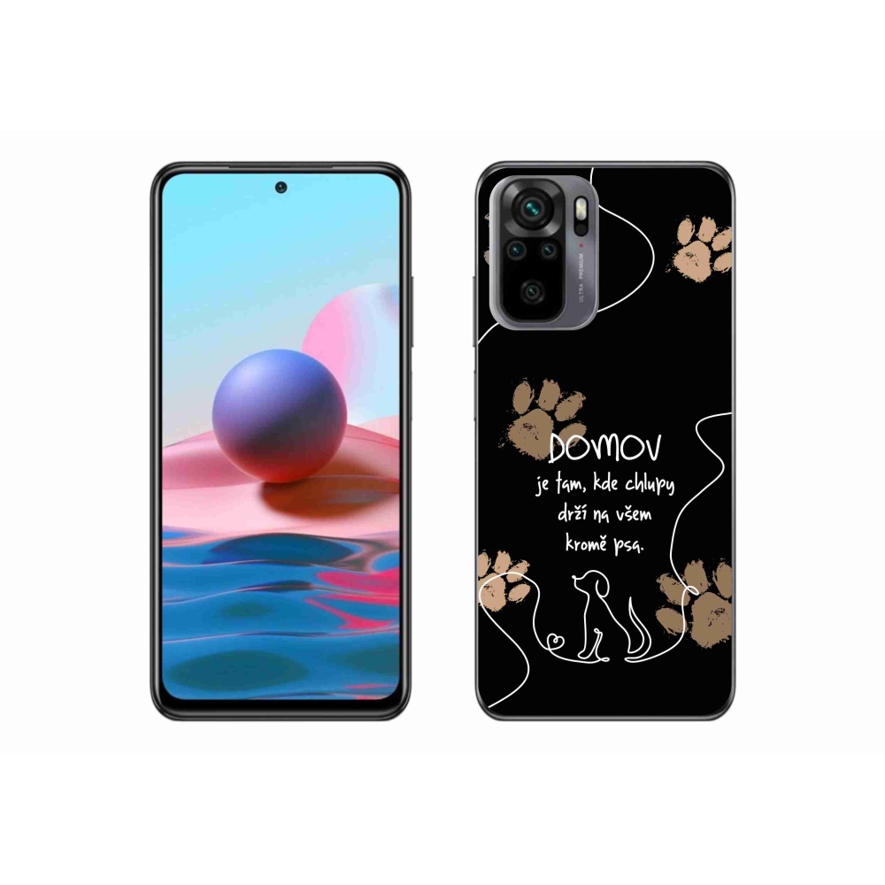 Gél borító mmCase a Xiaomi Redmi Note 10 4G-hez - kutya motívum fekete háttérrel