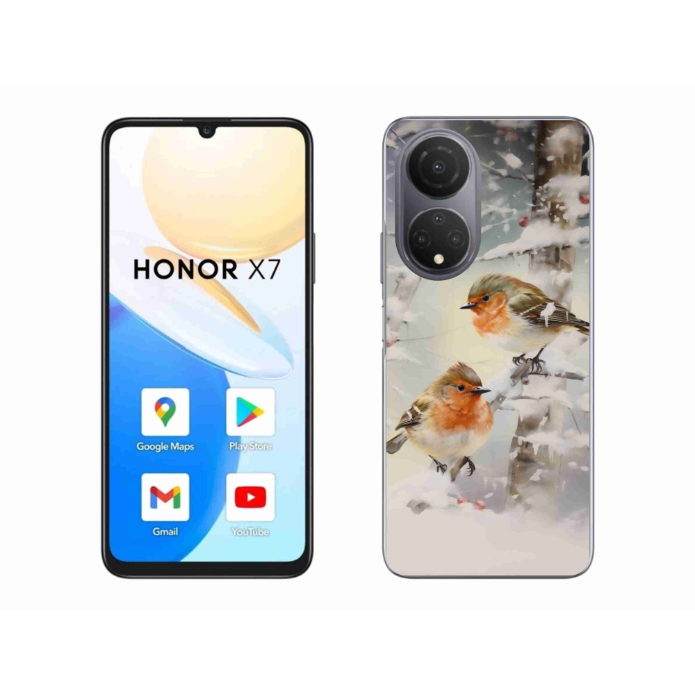 Gél borítás mmCase a Honor X7-hez - madarak télen
