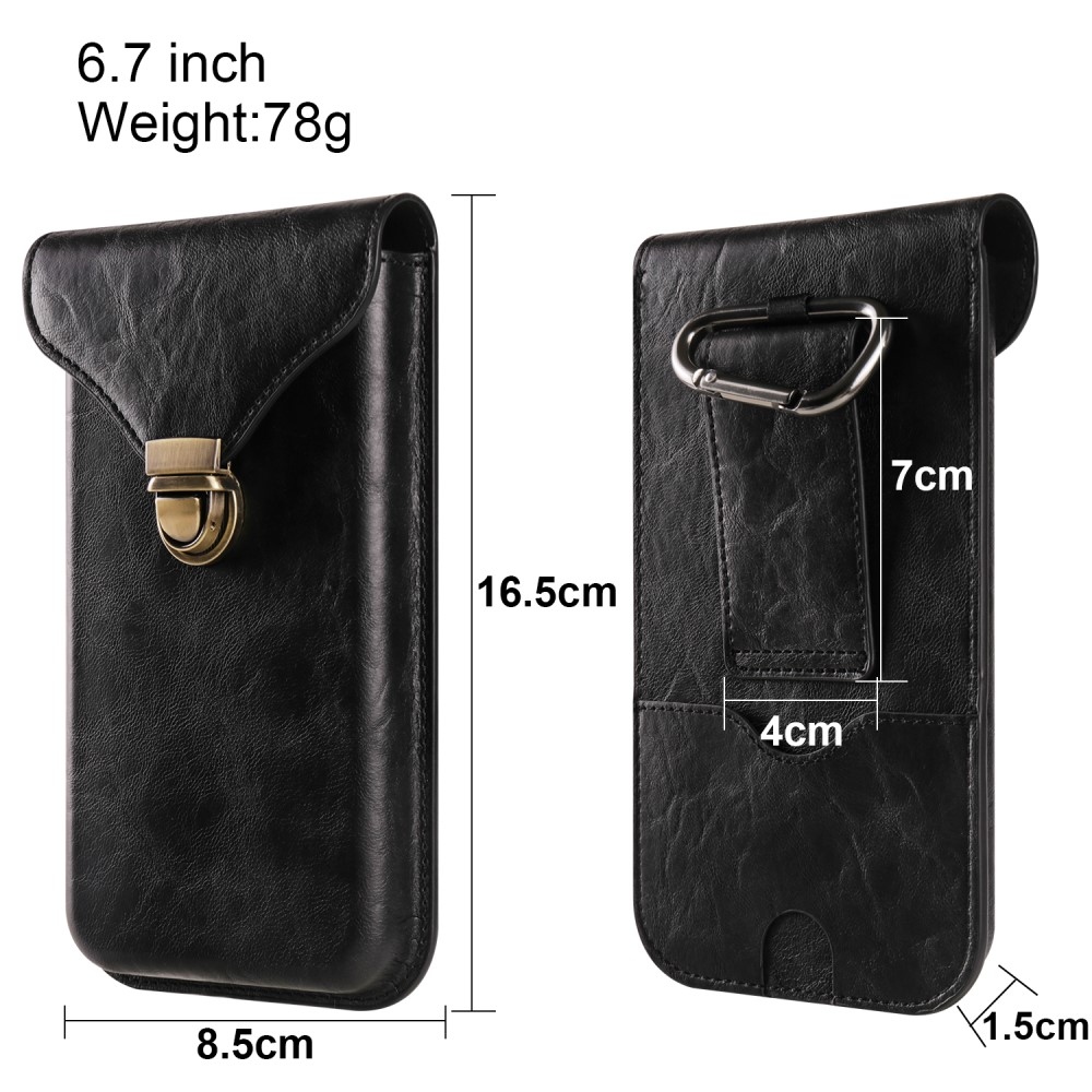 Pouch univerzális övtáska 6,7 hüvelykig terjedő telefonokhoz - fekete színben
