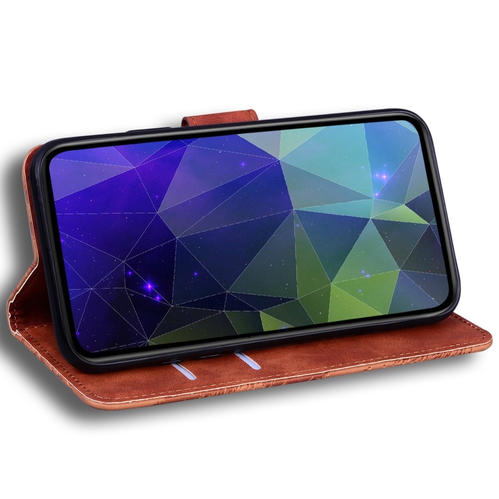 Masszív könyvtáska a Realme 12 5G/12x 5G készülékhez - barna színű