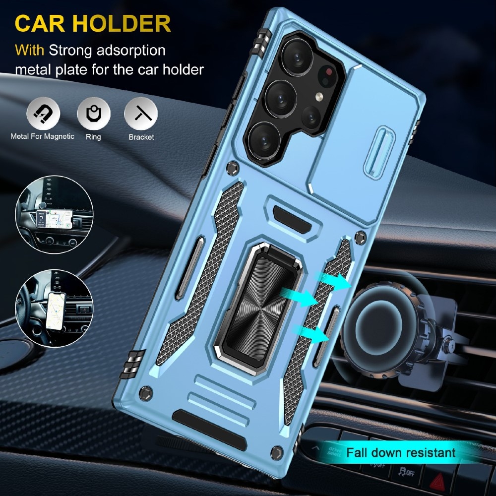 Gyűrűk tartós borítása Samsung Galaxy S25 Ultra készülékhez - világoskék