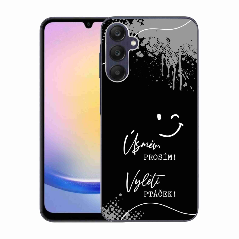 Gél borító mmCase Samsung Galaxy A25 5G - vicces szöveg 4 fekete háttérrel