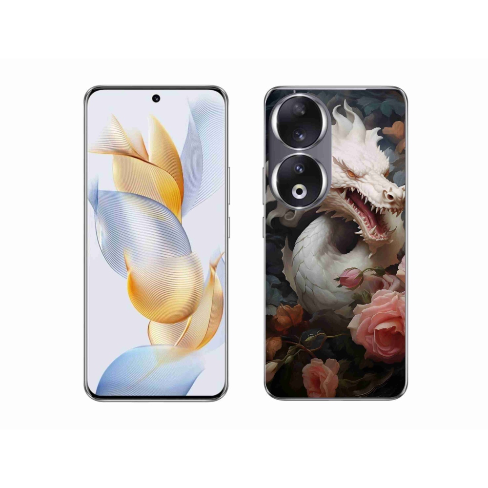 Zselés borítás mmCase a Honor 90-hez - fehér sárkány
