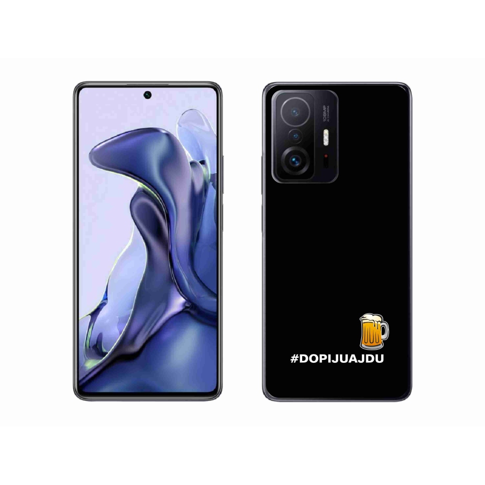 Gél borító mmCase a Xiaomi 11T-hez - sör motívum 1 fekete háttérrel