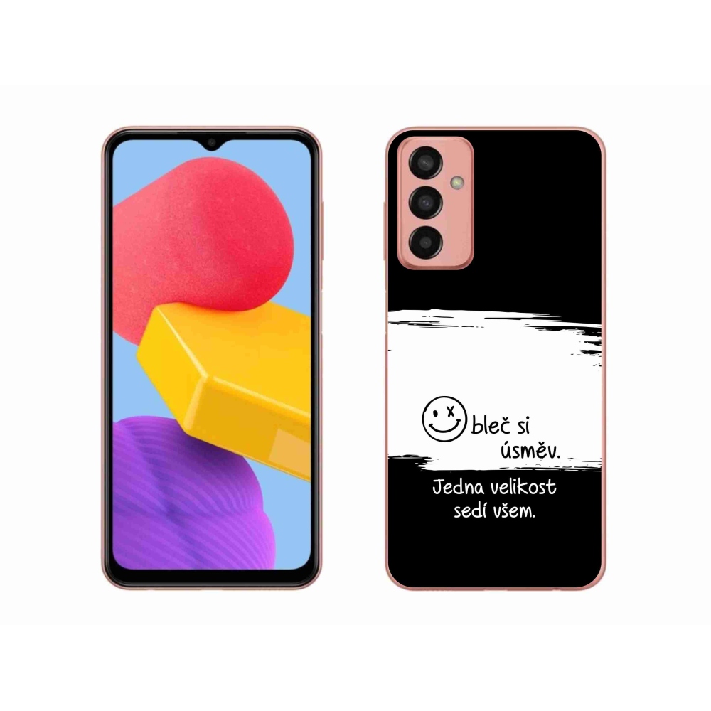 Gél borító mmCase Samsung Galaxy M13 készülékhez - vicces szöveg 8 fekete-fehér háttérrel