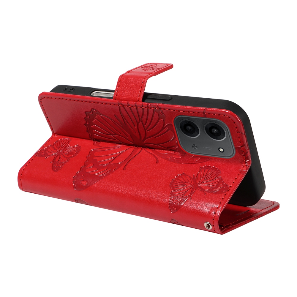 Nagy pillangó könyv tok a Xiaomi Redmi 15C 4G/5G (173mm) - piros