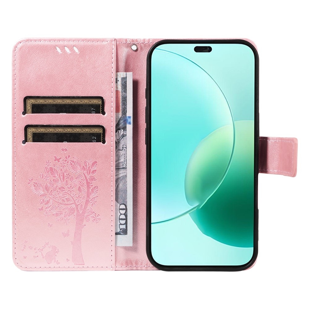 Fák könyvtáska Honor 400 Lite-hoz - rózsaarany