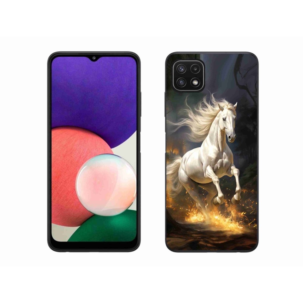 Zselés borítás mmCase Samsung Galaxy A22 5G - fehér ló 2
