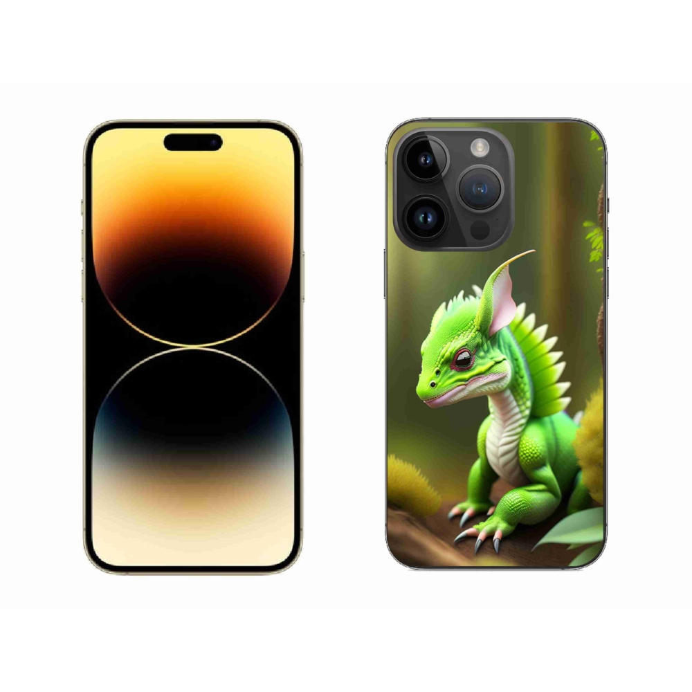 Zselés borítás mmCase iPhone 14 Pro Max készülékhez - zöld sárkány