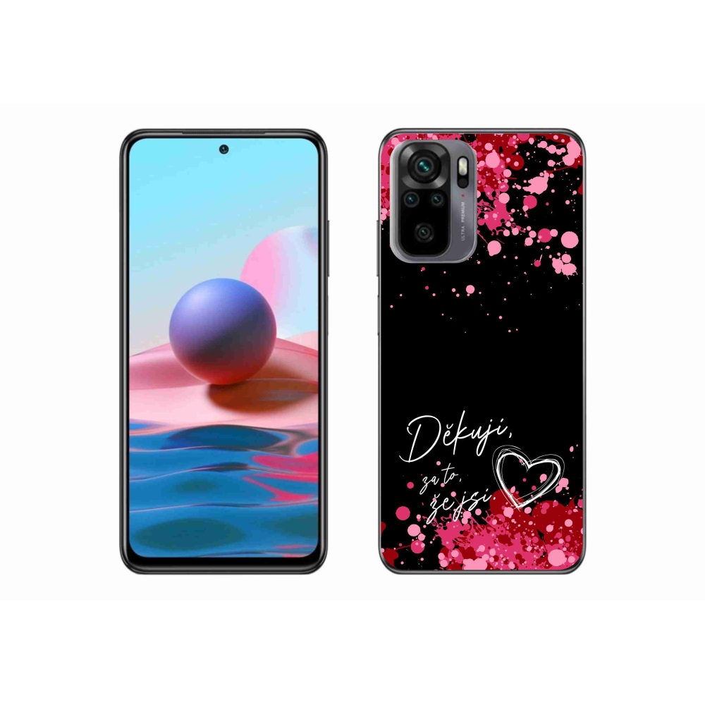 Gél borító mmCase a Xiaomi Poco M5s készülékhez - love text 2 fekete háttér