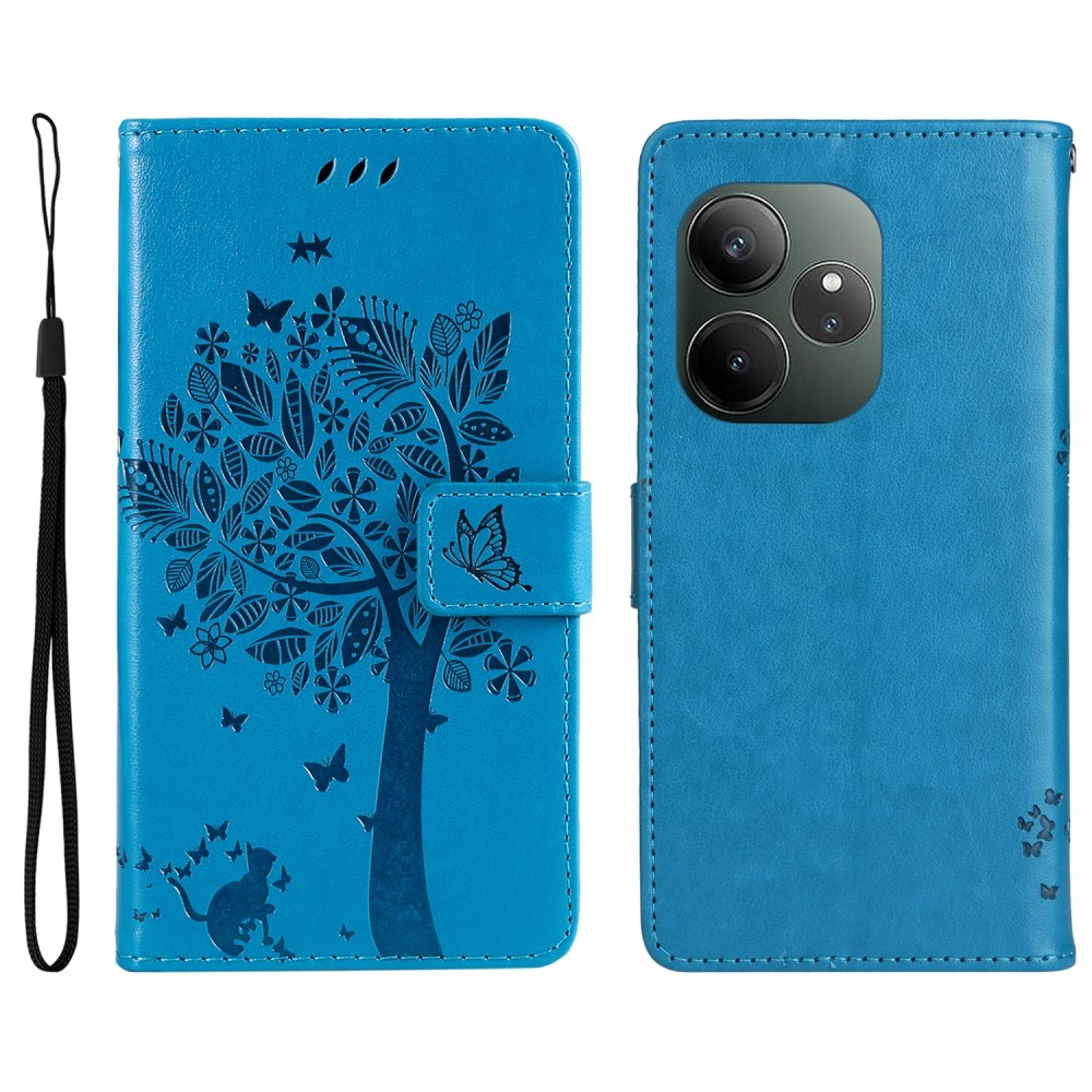 Fa könyvtáska a Realme GT 6 5G/GT 6T 5G számára - kék