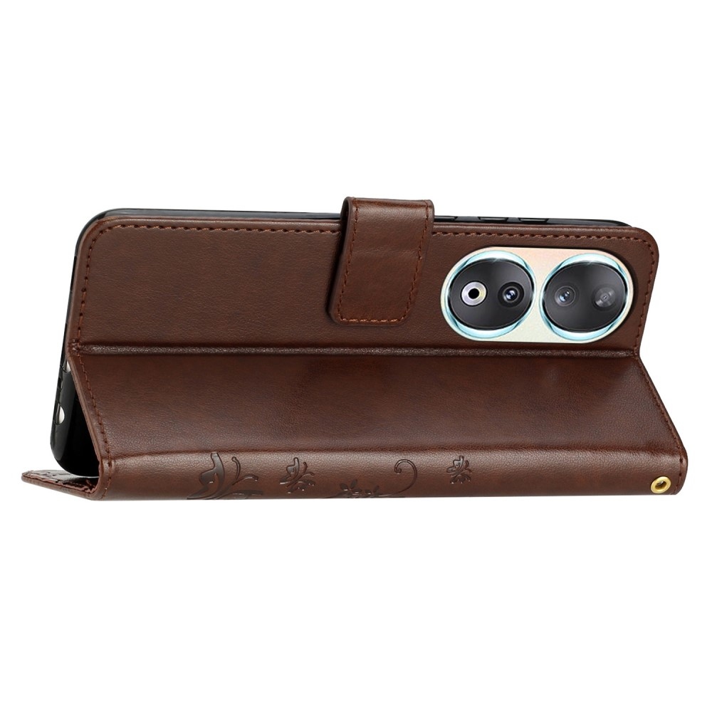 Virágok könyvtáska Honor 90 - barna