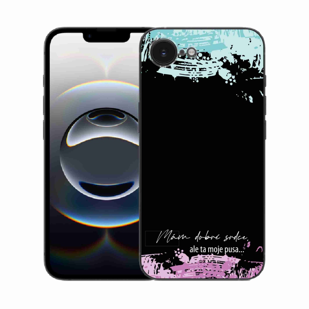 Gél borító mmCase iPhone 16e készülékhez - vicces szöveg 3 fekete háttér