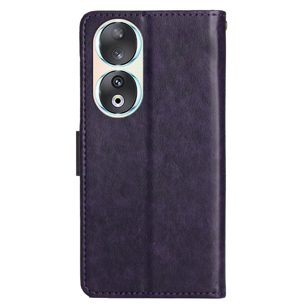 Virágok könyvtáska Honor 90 - sötét lila