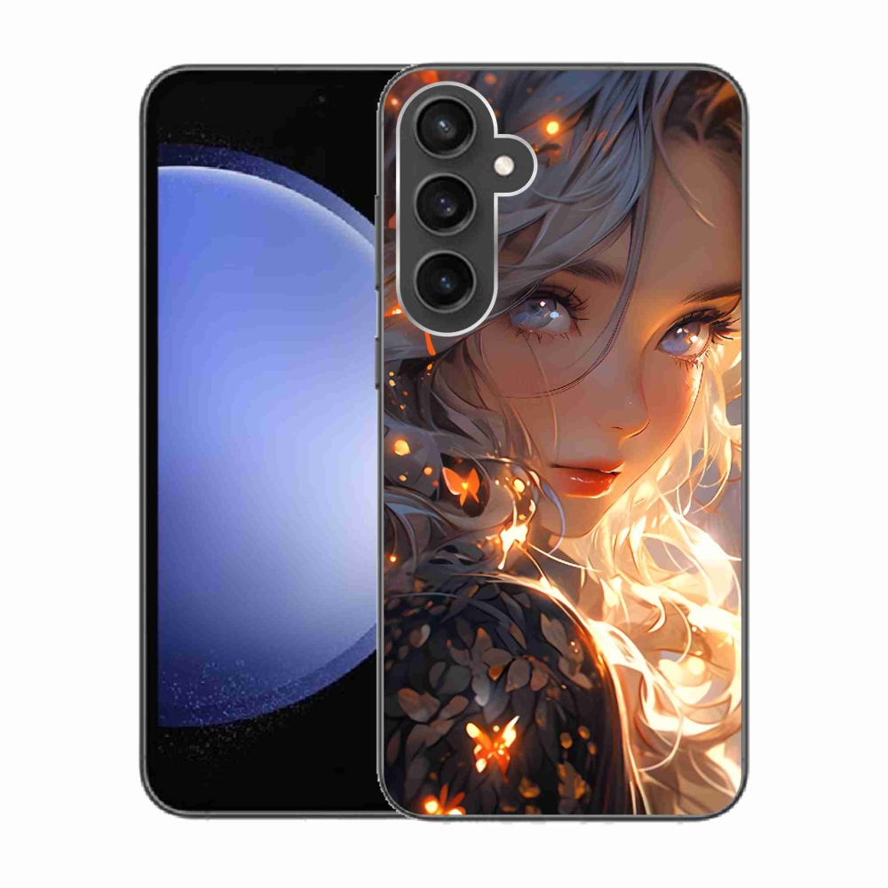 Gél borítás mmCase Samsung Galaxy S23 FE készülékhez - lány és pillangók