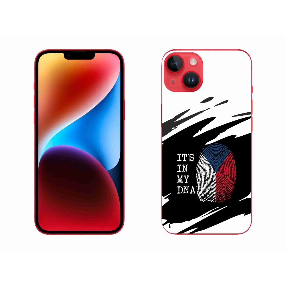 Zselés borítás mmCase iPhone 14 Plus készülékhez - zászlós ujjlenyomat fekete és fehér háttérrel