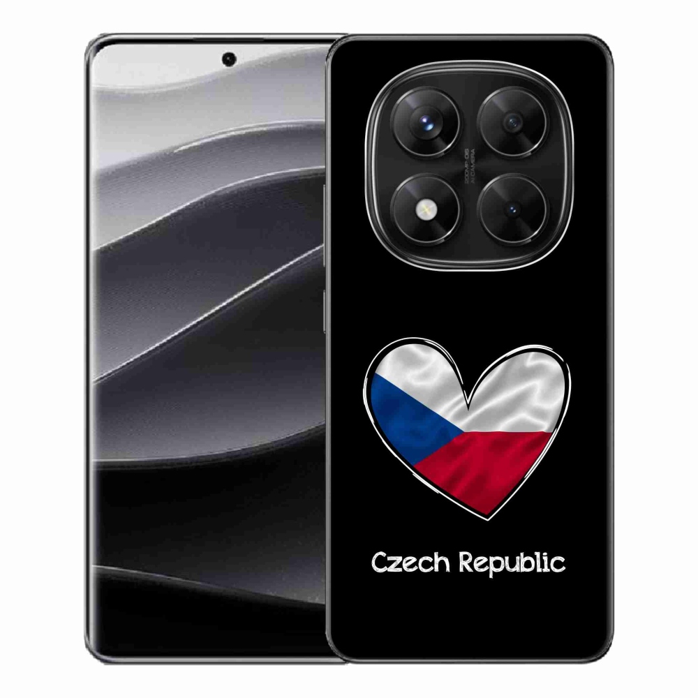 Gél borító mmCase a Xiaomi Redmi Note 14 Pro 5G/Poco X7 5G számára - szív zászló fekete háttérrel